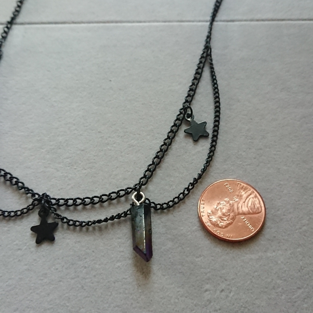 Dainty Black Star and charm Choker Necklace - Picture 6 of 9